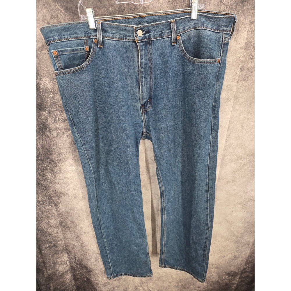 Levis 505 Jeans Mens 42x30 Blue Regular Fit Straight Medium Wash Denim Everyday